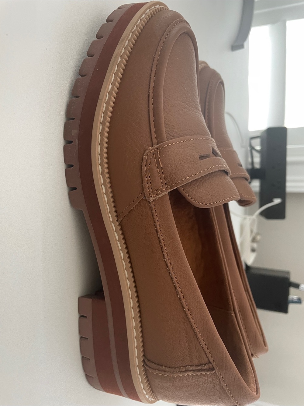 Toms Women’s Tan Leather Penny Loafers - Picture 6 of 11